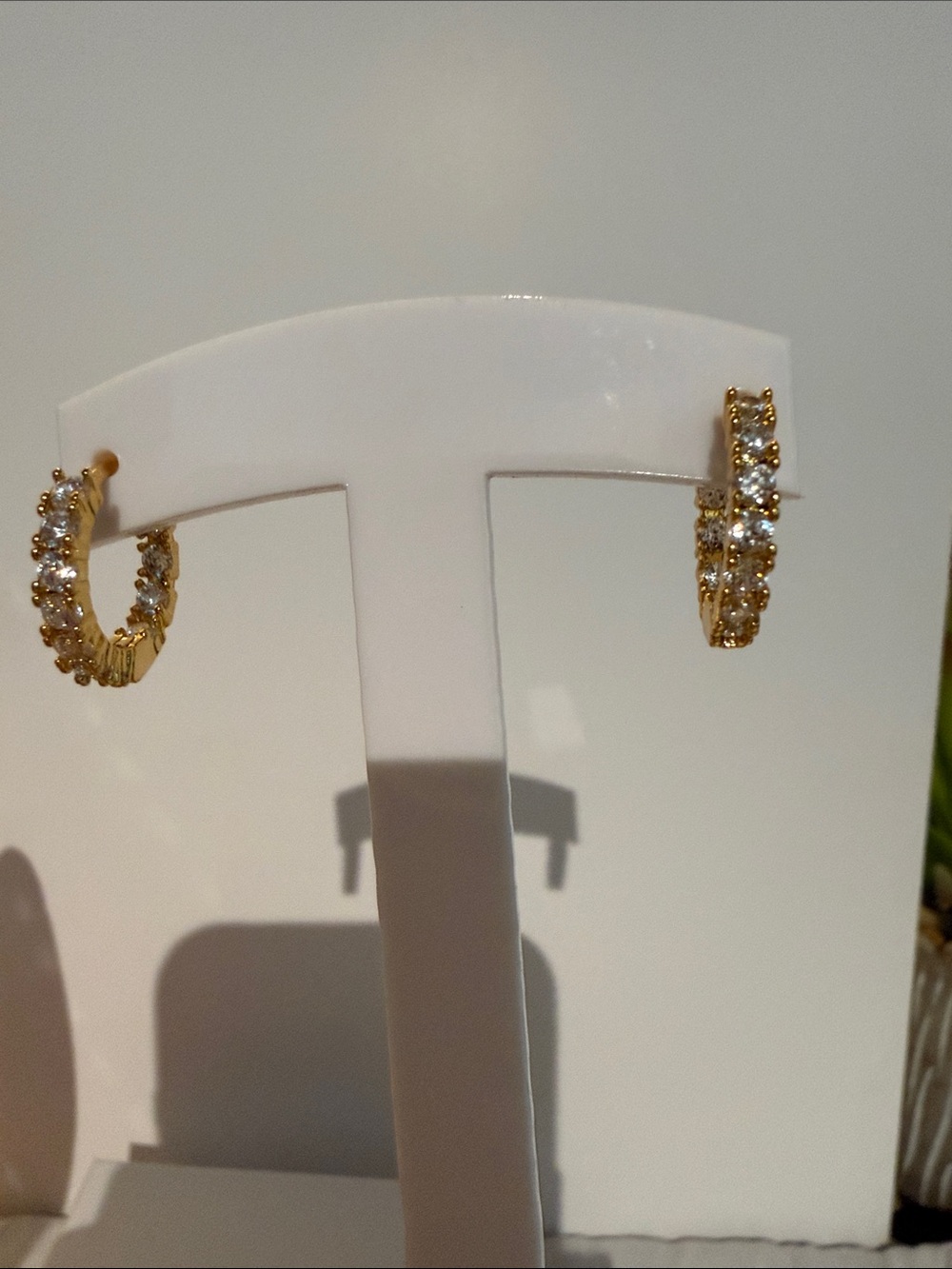 gold plated perfect size hoop with cubic zircon